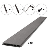 Composite Fence Series 6 ft. x 6 ft. Manhattan Gray WPC Brushed Fence Panel