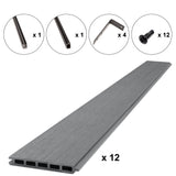 Composite Fence Series Fence Panel, and Rail Kit 6 ft. x 6 ft. Harrow Grey