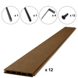Composite Fence Series 6 ft. x 6 ft. Saddle Brown WPC Brushed Fence Panel