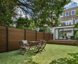 Composite Fence Series 6 ft. x 6 ft. Saddle Brown WPC Brushed Fence Panel