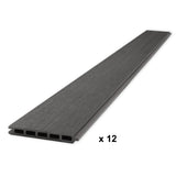 Composite Fence Series 6 ft. x 6 ft. Manhattan Gray Brushed Fence Panel (12-Pack)