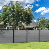 Composite Fence Series Fence Panel, and Rail Kit 6 ft. x 6 ft. Harrow Grey