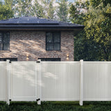 White Vinyl Ivory Fence Post with Aluminum Insert 4 in. x 4 in. x 8 ft.
