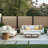 Composite Fence Series 6 ft. x 6 ft. Dover Sand WPC Flutted Boards Fence Panel (12-Pack)