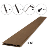 Composite Fence Series 6 ft. x 6 ft. Savannah Brown WPC Brushed Fence Panel