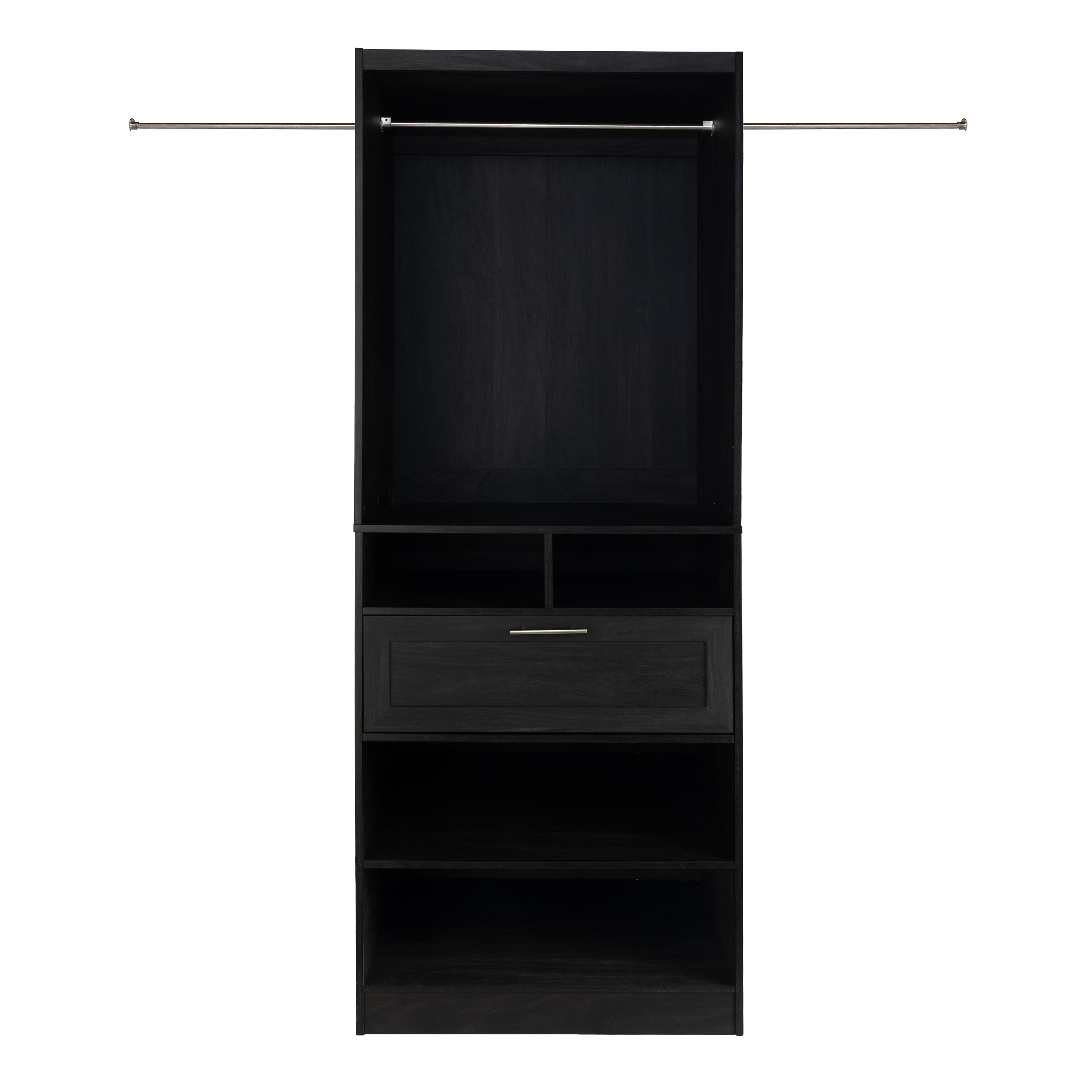 K's closet Vienna 78 in H x 102-150 in W Black Closet Organizer Kit