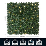 Gardenia 40 in. x 40 in. Artificial Hedge Panels with Lights (1-Pack)