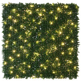 English Boxwood 40 in. x 40 in. Artificial Hedge Panel with Lights (2-Pack)