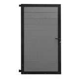 3' x 6' Single Extruded Composite Fence Series Aluminum Door Style Gate Frame Kit Black