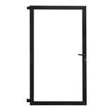 3' x 6' Single Extruded Composite Fence Series Aluminum Door Style Gate Frame Kit Black