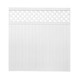 Vinyl Lattice-Top Fence Panel 6 ft. H x 6 ft. W - Ivory