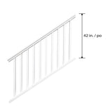 6-feet x 42-inch Vinyl Railing Stair - White