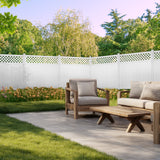 Vinyl Lattice-Top Fence Panel 6 ft. H x 6 ft. W - Ivory