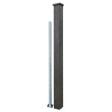 6' Single Extruded Composite Fence Series Composite Surface Mount Fence Post Black with Steel Base Insert