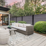 Composite Fence Series 6 ft. x 6 ft. Manhattan Gray Brushed Fence Panel (12-Pack)