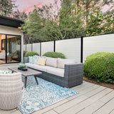 Composite Fence Series 0.81 in. x 0.98 in. x 6 ft. Black Aluminum Top Bottom Fence Rail