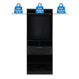 Vienna 78 in H x 102-150 in W Black Closet Organizer Kit