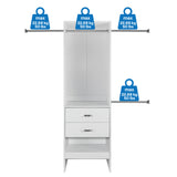 Monaco 72.8 in H x 94-142 in W White Closet Organizer Kit