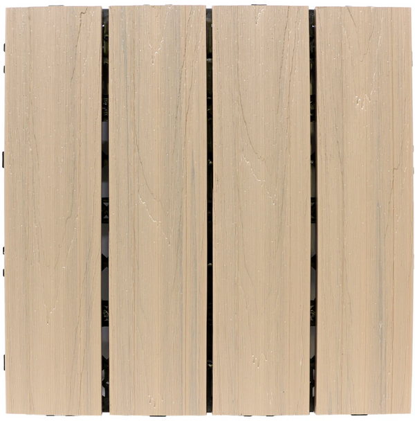 Co-Extruded Deck Tile in Ivory (12 per Case) 1 ft. x 1 ft.