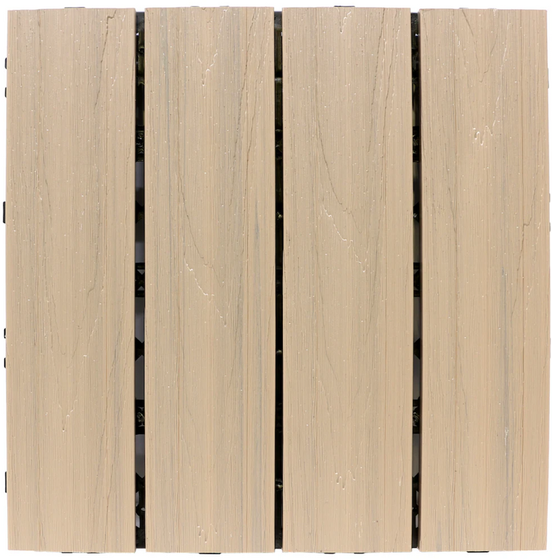 Co-Extruded Deck Tile in Ivory (12 per Case) 1 ft. x 1 ft.