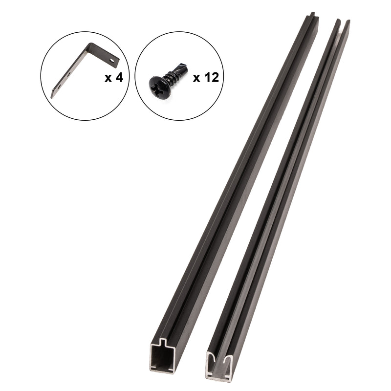 Composite Fence Series 0.81 in. x 0.98 in. x 6 ft. Black Aluminum Top ...