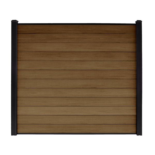 Composite Fence Series 6 ft. x 6 ft. Saddle Brown Co-Extruded Composite Fence Panel (12-Pack)