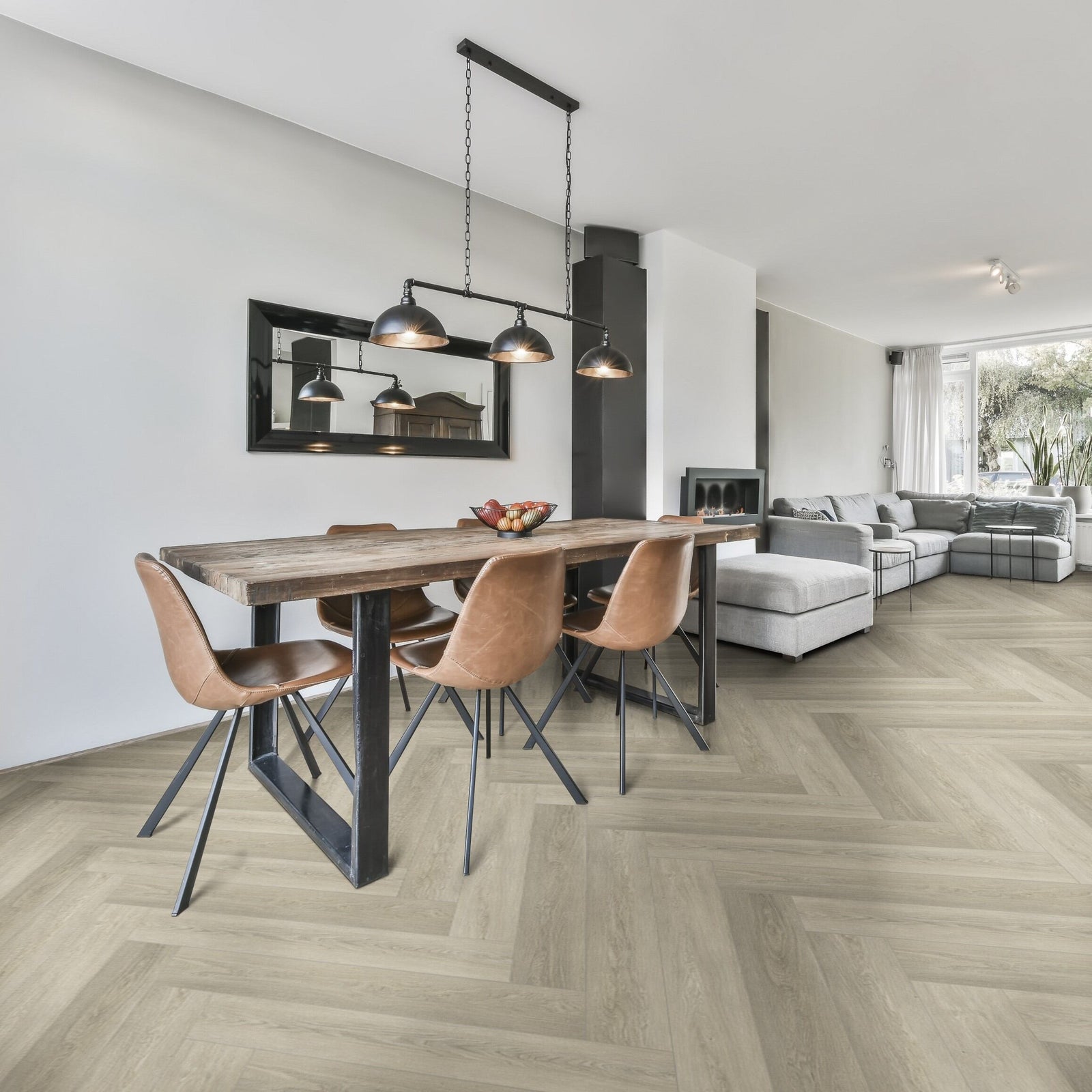 Portsmouth Herringbone 4.2+1 mm Rigid Core Vinyl Flooring 5.91 in