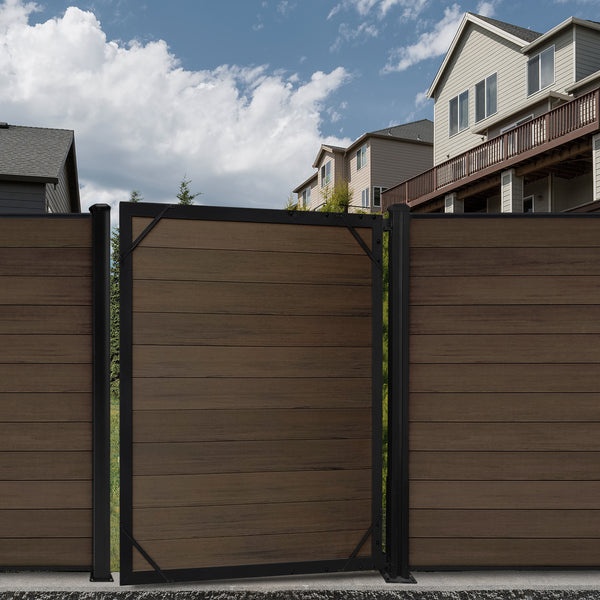 Poste de puerta de montaje en superficie resistente de 6 pies de la serie Composite Fence con base mejorada
