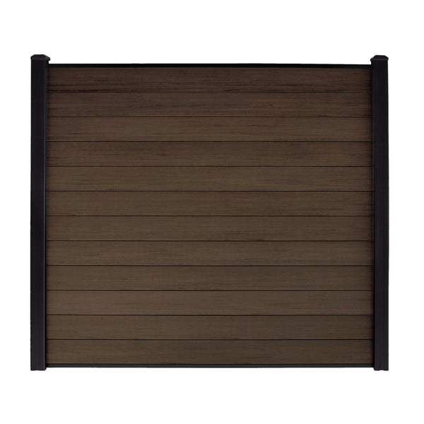 Composite Fence Series Mocha Brushed Fence Panel (12-Pack) 6 ft. x 6 ft.