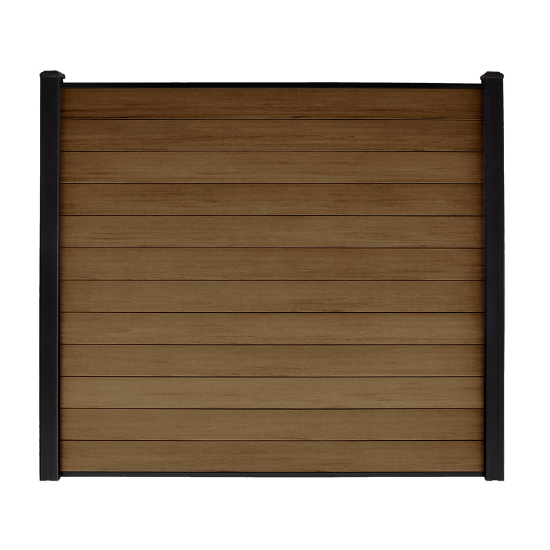 Composite Fence Series Saddle Brown Brushed Fence Panel (12-Pack) 6 ft. x 6 ft.