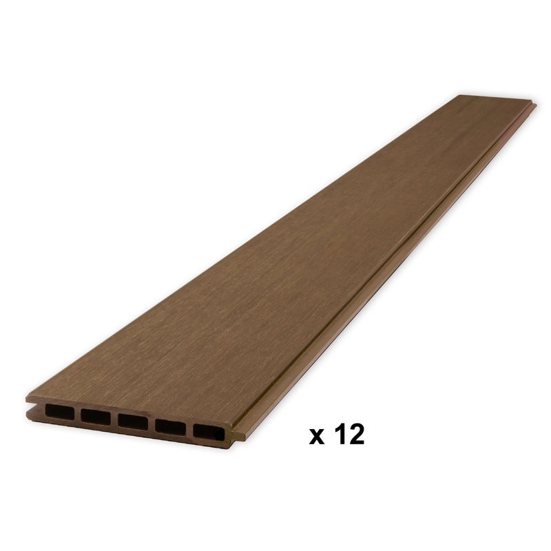 Copia del panel de cerca cepillado de WPC marrón Savannah de la serie Composite Fence de 6 pies x 6 pies