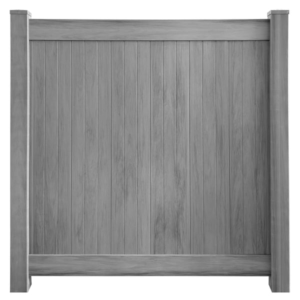 Woodgrain Vinyl Hazy Gray Fence Panel Kit 6 ft. H x 6 ft. W