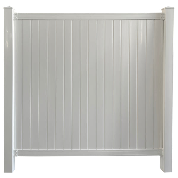 White Vinyl Ivory Fence Panel Kit 6 ft. H x 6 ft. W