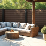 Composite Fence Series 6 ft. x 6 ft. Archer Brown WPC Flutted Boards Fence Panel (12-Pack)