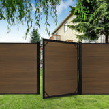 Copia del panel de cerca cepillado de WPC marrón Savannah de la serie Composite Fence de 6 pies x 6 pies