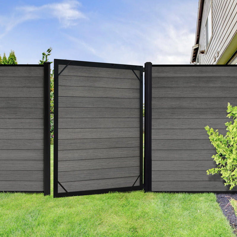 Composite Fence Series 5 ft. x 6 ft. Aluminum Self-Closing Gate Frame Kit Fence Gate