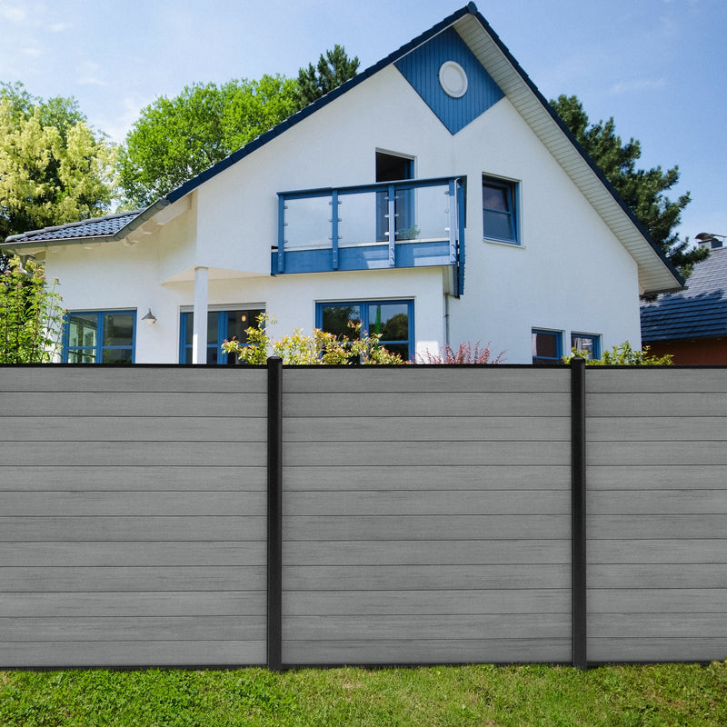 Composite Fence Series 6 ft. x 6 ft. Harrow Grey Co-Extruded Composite Fence Panel (12-Pack)