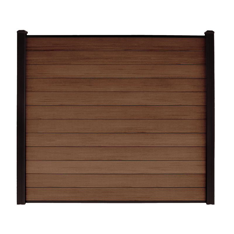 Composite Fence Series 6 ft. x 6 ft. Maple Brown Brushed Fence Panel (12-Pack)