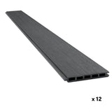 Composite Fence Series 6 ft. x 6 ft. Charcoal Gray Brushed Fence Panel (12-Pack)