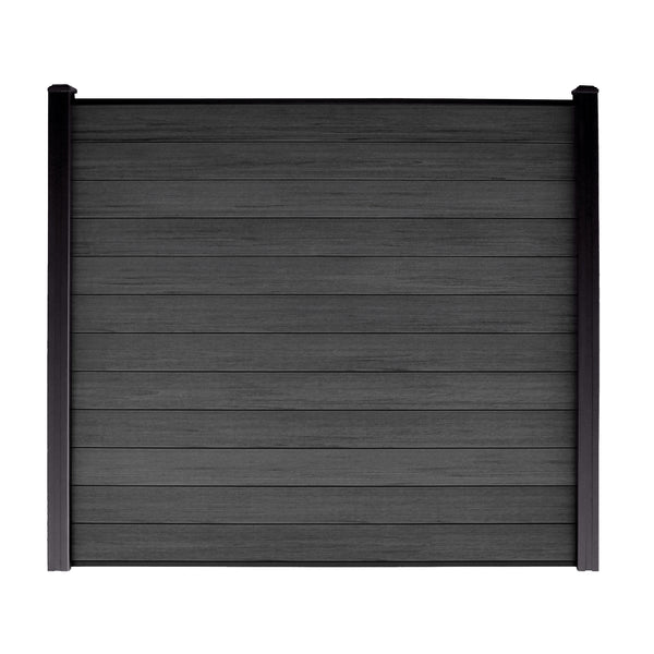 Composite Fence Series 6 ft. x 6 ft. Charcoal Gray Brushed Fence Panel (12-Pack)