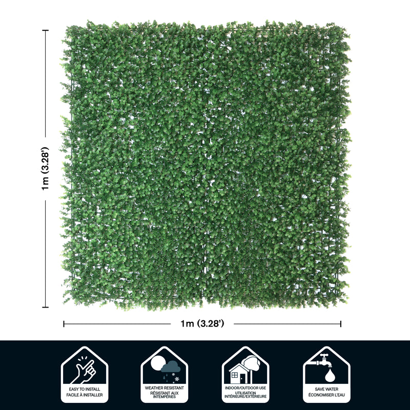 English Boxwood 40 in. x 40 in. Artificial Hedge Panel (1-Pack)