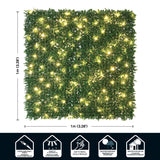 English Boxwood 40 in. x 40 in. Artificial Hedge Panel with Lights (1-Pack)