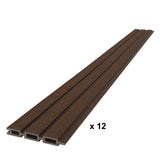 Composite Fence Series 6 ft. x 6 ft. Archer Brown WPC Flutted Boards Fence Panel (12-Pack)