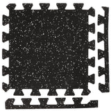 Black/Grey 18-inch x 18-inch 6mm Rubber Interlocking Floor Tile (8-Pack)