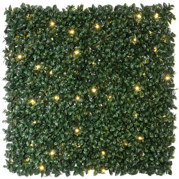 Gardenia 40 in. x 40 in. Artificial Hedge Panels with Lights (1-Pack)