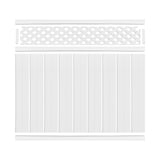 Vinyl Lattice-Top Fence Panel 6 ft. H x 6 ft. W -  Ivory