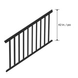 6-feet x 42-inch Vinyl Railing Stair - Black