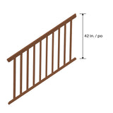 6-feet x 42-inch Vinyl Railing Stair - Brown