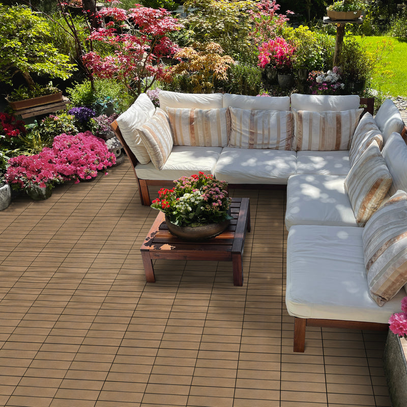 Composite Deck Tile in Sable (12 per Case) 1 ft. x 1 ft.