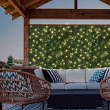 English Boxwood 40 in. x 40 in. Artificial Hedge Panel with Lights (2-Pack)